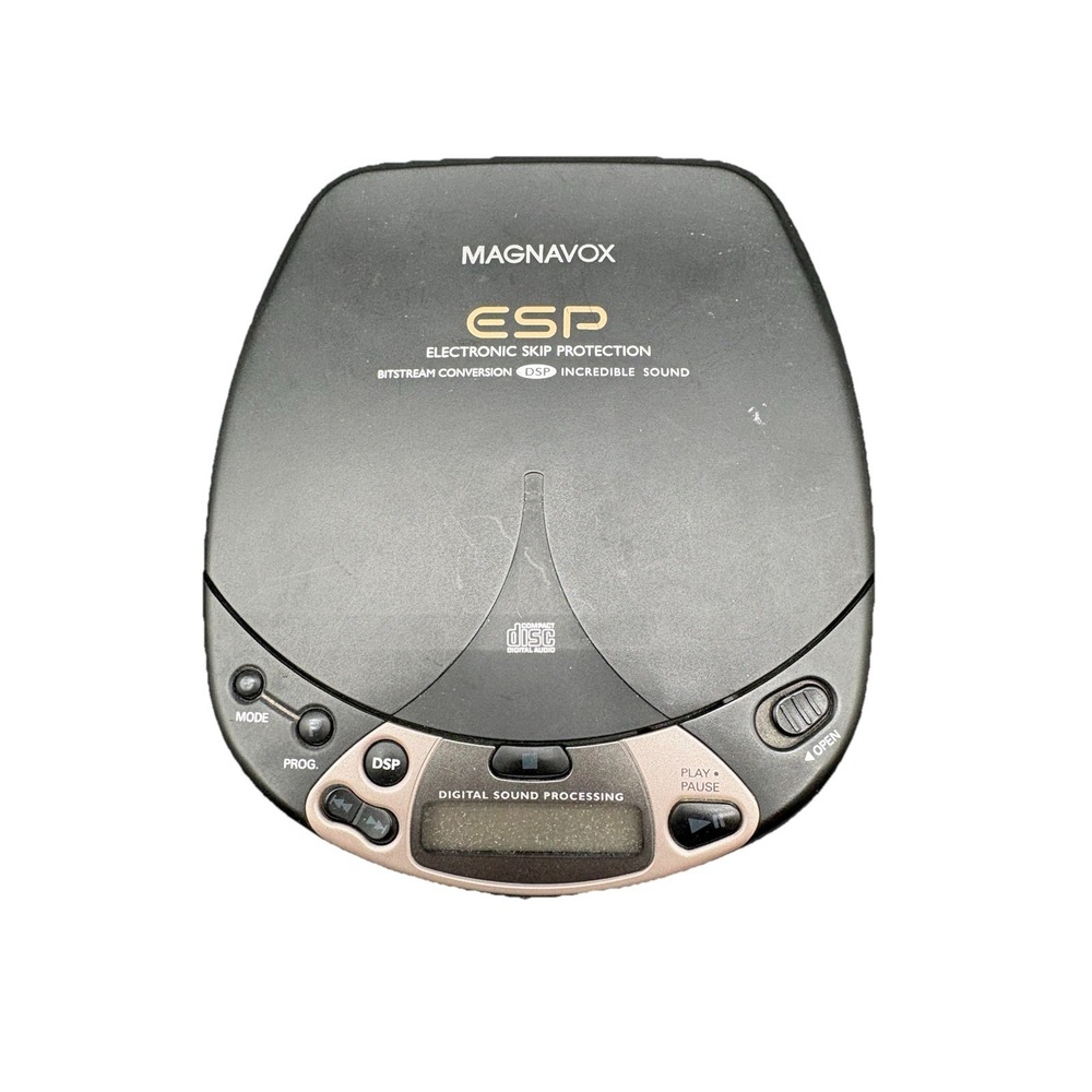 Magnavox AZ7461/17 Portable CD Player Unisex OS Black Good ESP DSP Vintage 1996